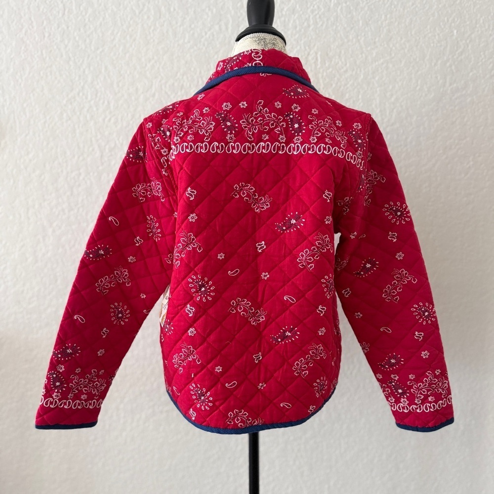 Vintage Women's Quilted Red reversible Jacket with Floral Design size medium - Picture 2 of 13